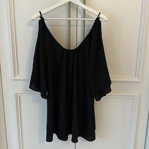 Lover and friends black silky dress